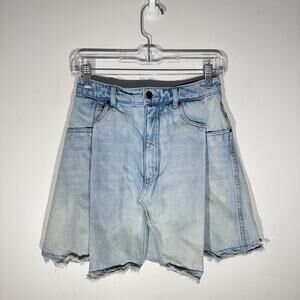 Denim X Alexander Wang A-Line Jean Skirt Size 26 Raw Hem